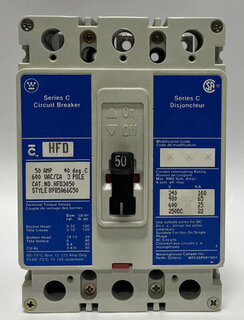 WH - HFD3050 - 50A 3P 600V Breaker Product Image